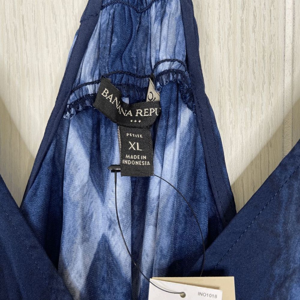 Banana Republic Dye Diamond Print Midi Dress Women's Blue Size XL Petite NWT - Picture 6 of 6